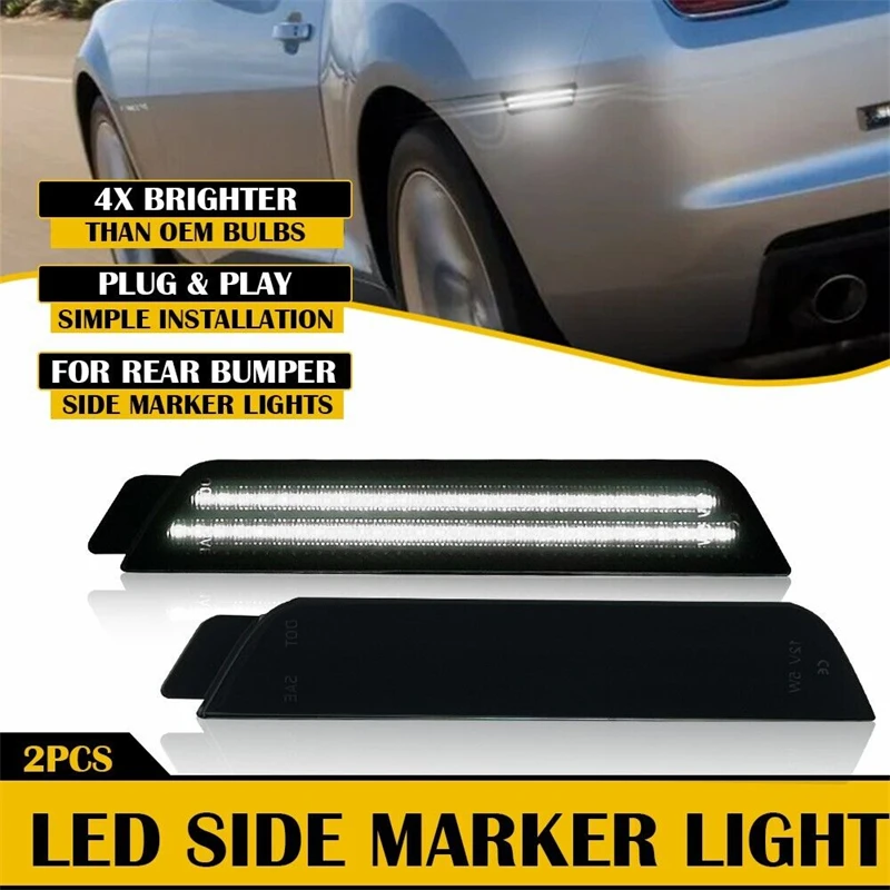 Luces LED delanteras y traseras para coche Chevy Camaro, luces de posición lateral de parachoques, Kit de luces intermitentes de 12V, 2 piezas, 2010-2015