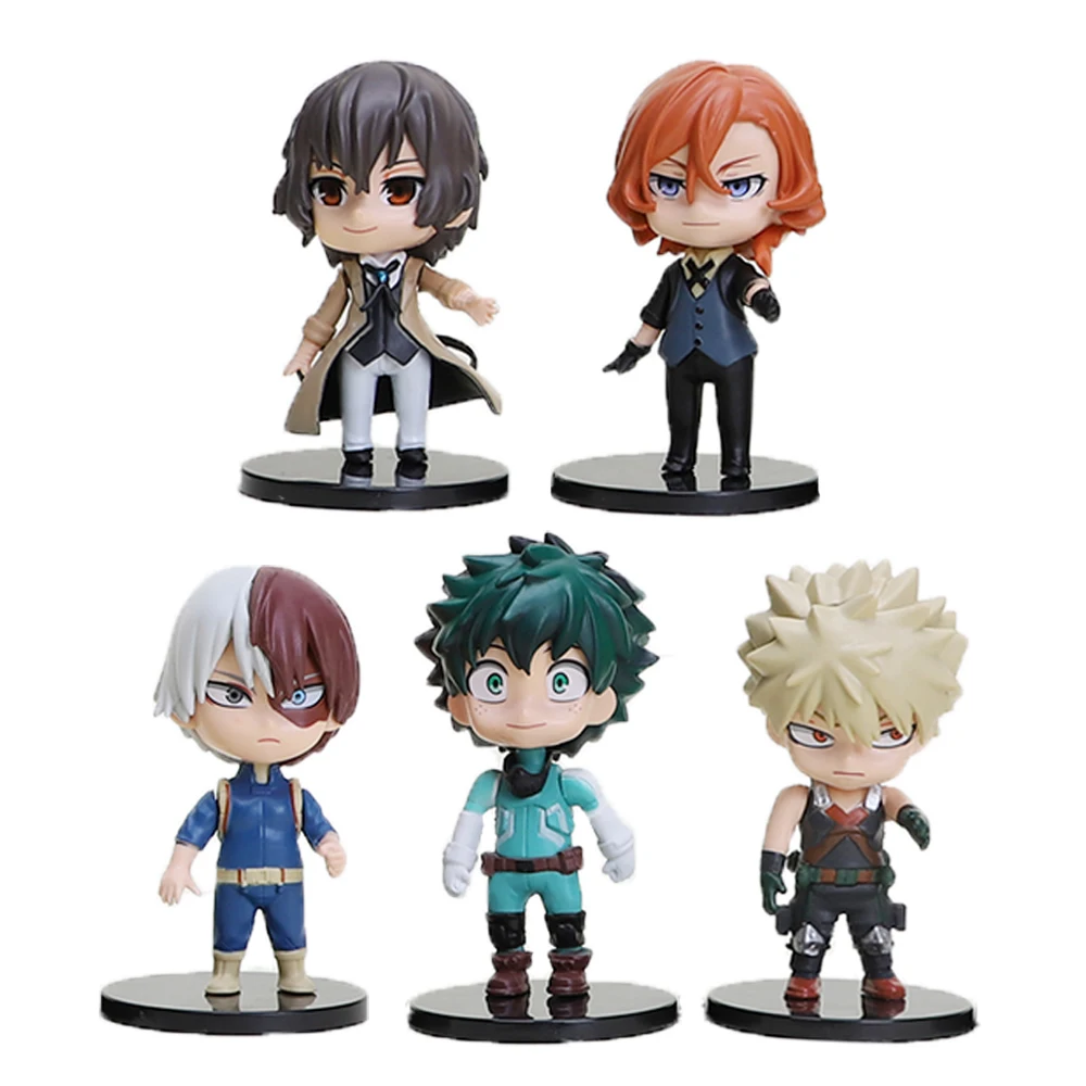 

Фигурки аниме «Моя геройская Академия», 5 шт., фигурки героев «бродячие псы», мидория дазай Осаму накахара чуя, ПВХ фигурки, модели игрушек