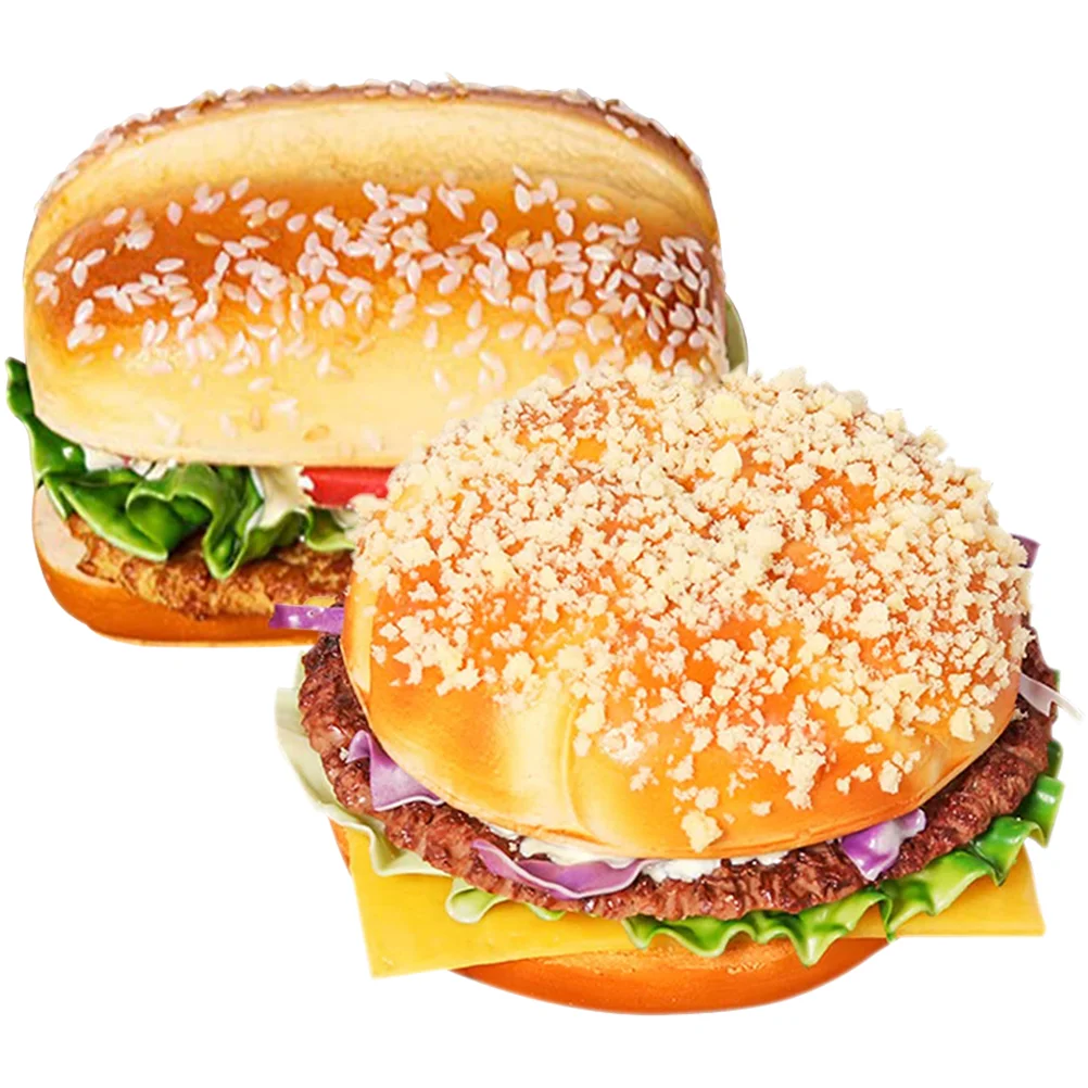 

Burgerfake Bread Realistic Dessert Artificial Faux Models Model Props Play Burgers Grill Japanese Yakitori Cake Prop Decoration
