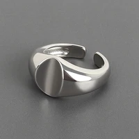 new silver color concave open rings for women fashion simple glossy adjustable rings 2022 trendy party jewelry accessories gift