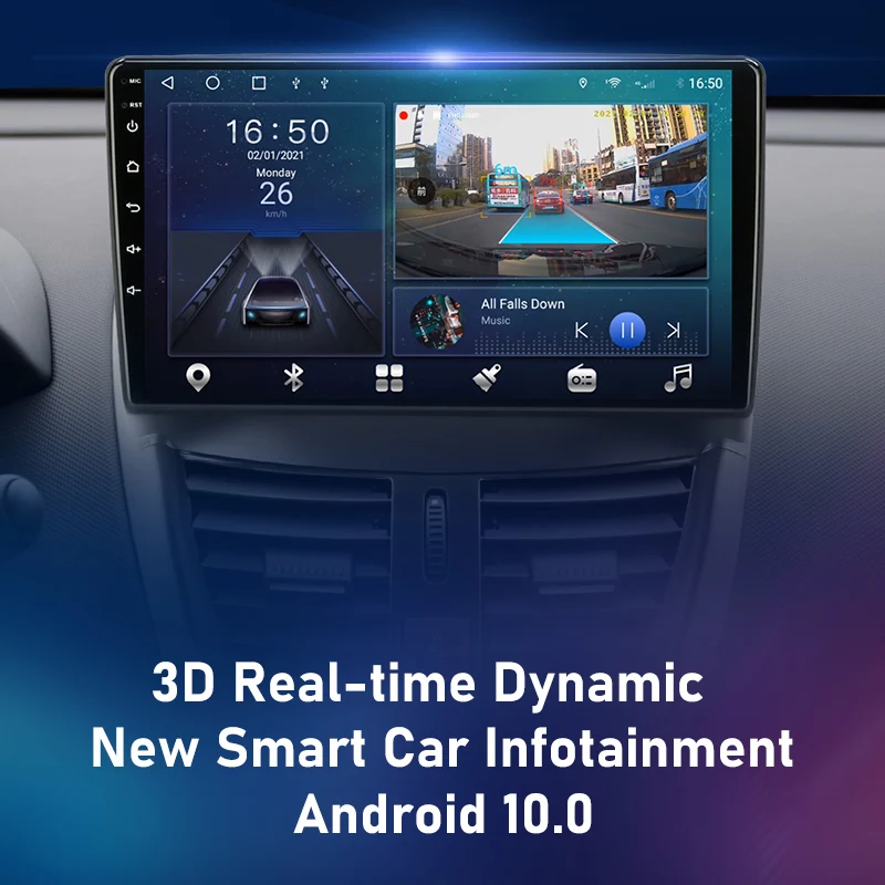 Мультимедийный аудиоплеер на Android 10 с GPS-навигацией для Peugeot 207 207CC 2006-2015