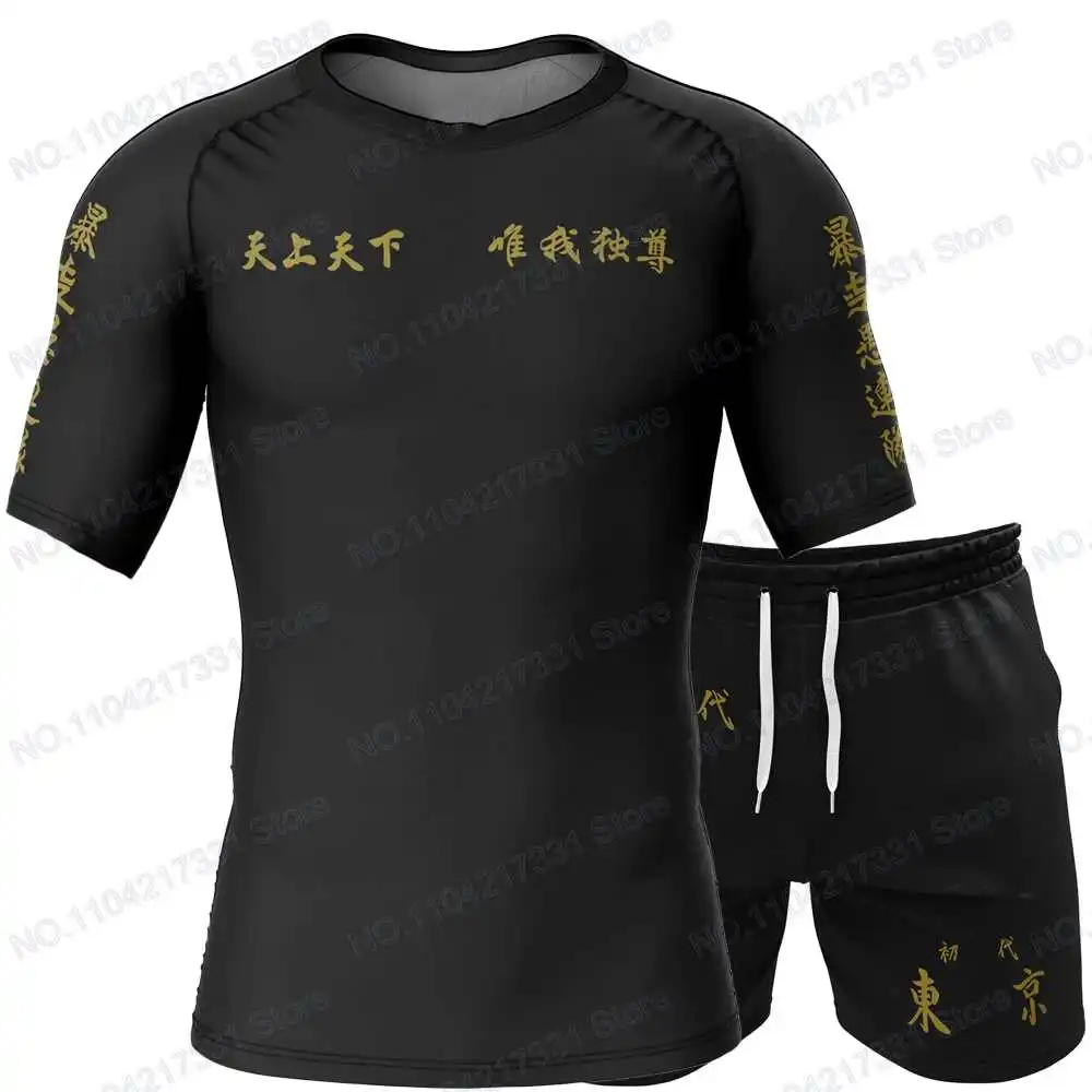 Токио Мстители Аниме Рашгард Серфинг Джерси Пляжные рубашки Купальники Шорты