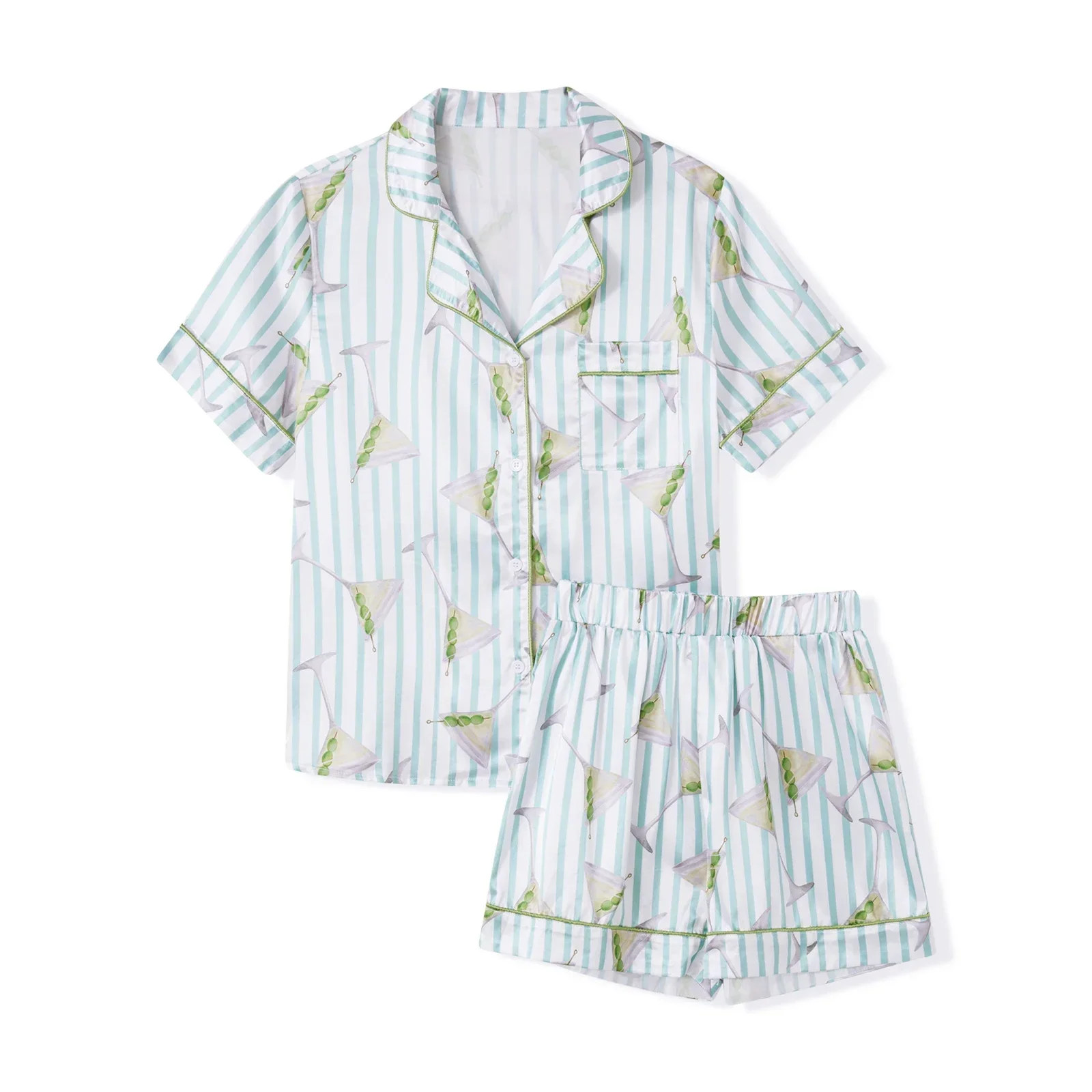 Combhasaki женский пижамный комплект из 2 предметов Y2K коктейльные/сапоги рубашка с