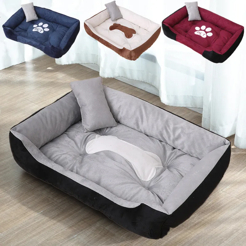 

Soft Sofa Dog Beds Fleece Warm Bed for Small Large Dog Plus Size Waterproof Bottom Soft Pet Bed Cat Bed Autumn Winter
