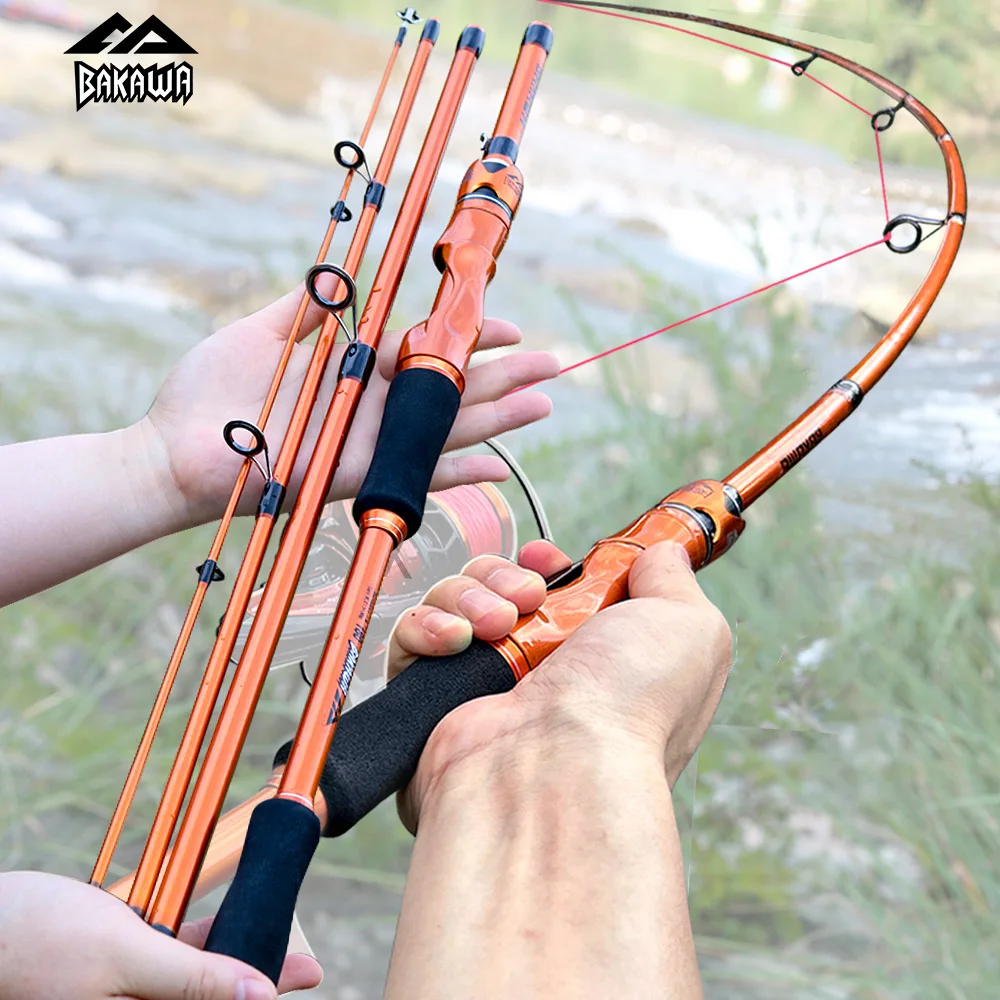 BAKAWA 4 Section 2.1M 1.8M Fishing Rod Pole Pesca With EVA Handle Baitcasting Fish Rods Casting Spinning UltraLight Lure
