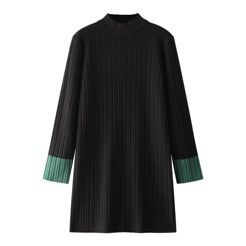 Осенне-зимняя внутренняя одежда длиной выше колена Трикотажное платье Женская