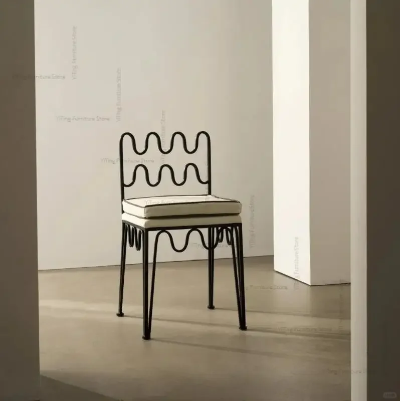 Французский железный обеденный стул дизайнерский домашний ретро-волновой