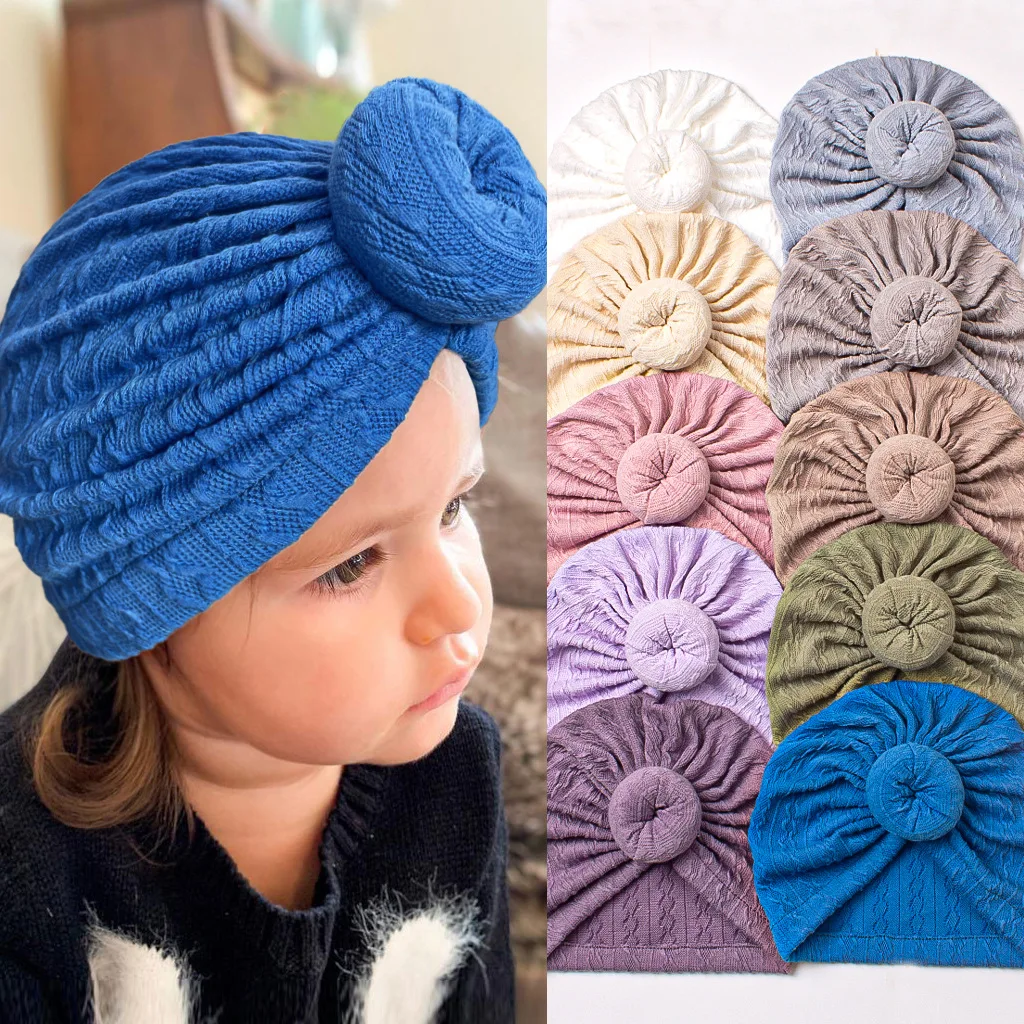 

New Jacquard Turban Hat Elastic Baby Beanie Infant Bonnet Toddler Headwrap Baby Boy Cap Newborn Hat for Girls Kids Accessories