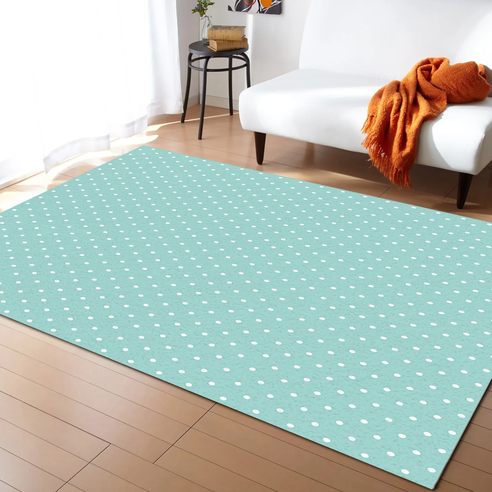 

Texture Polka Dot Simple Aqua Carpets for Living Room Outdoor Rug Modern Room Decoration Bedroom Furniture Rectangle Mats