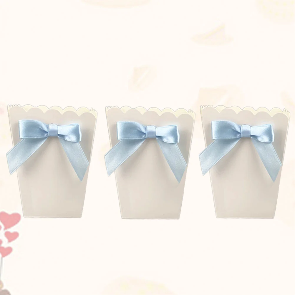 

12pcs Popcorn Boxes Bulk Gift Boxes for Birthday, Bridal and Shower ( Blue Bow )