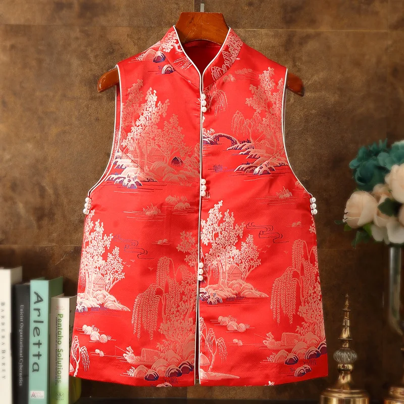 Весенний праздник новый год китайская одежда жилет