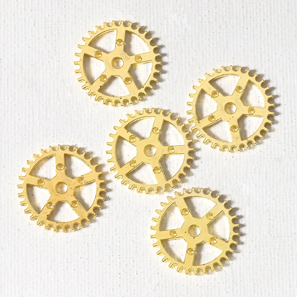 100pcs 25mm Retro Round Cogs Gears Six Hole Steampunk Hollow Out Pendants Charms for Necklace Braclet DIY Jewelry Wholesale