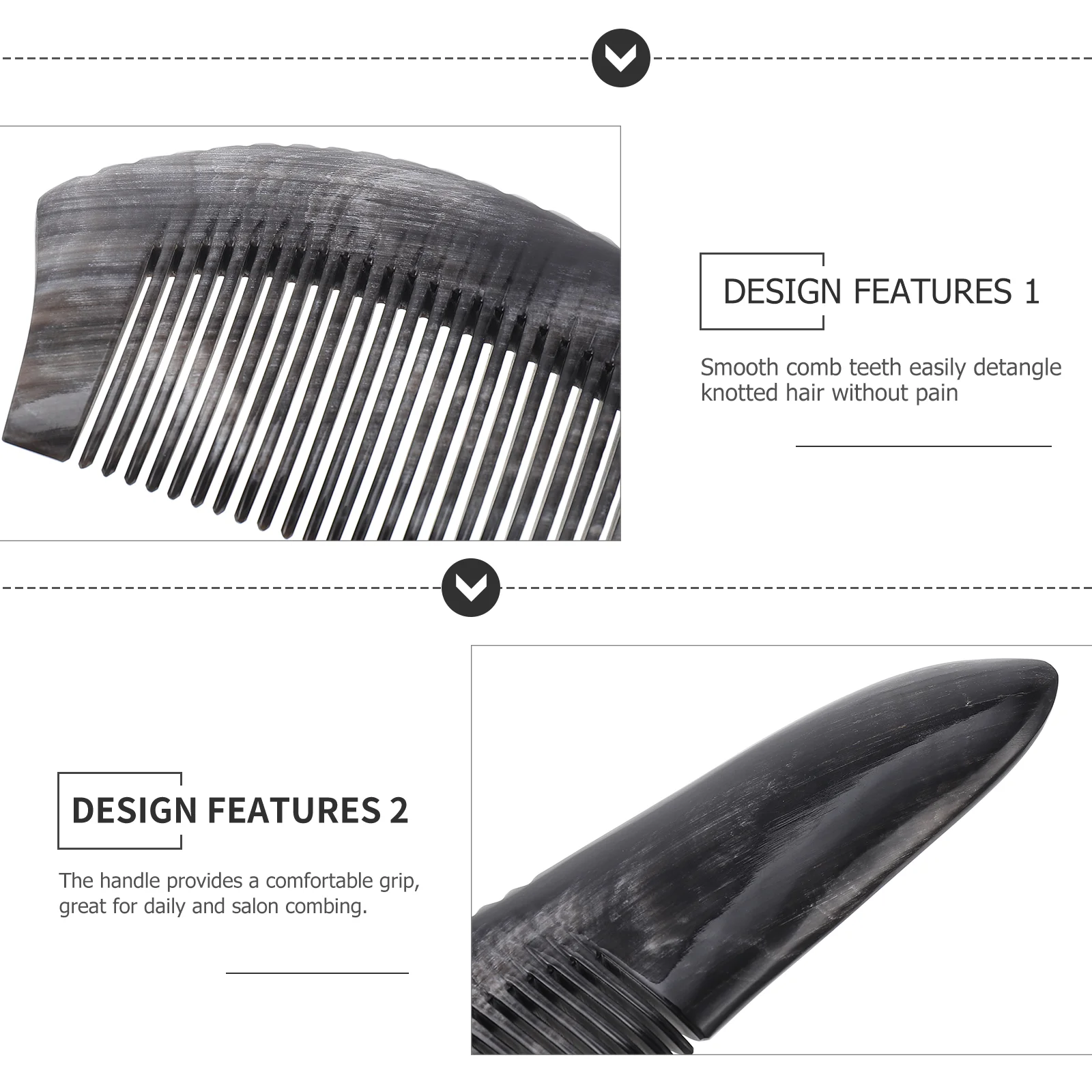 Черная расческа с рогом буйвола простая парикмахерская портативная стрижка