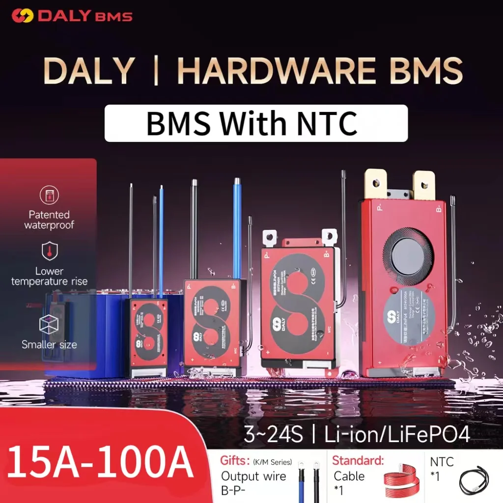 Фото DALY BMS NTC для 18650 li-ion 10S 36V 13S 14S 48V 16S 17S 60V Lifepo4 4S 12V 8S 24V 16S 48V 15A 20A 40A 60A 100A 150A 200 А №1