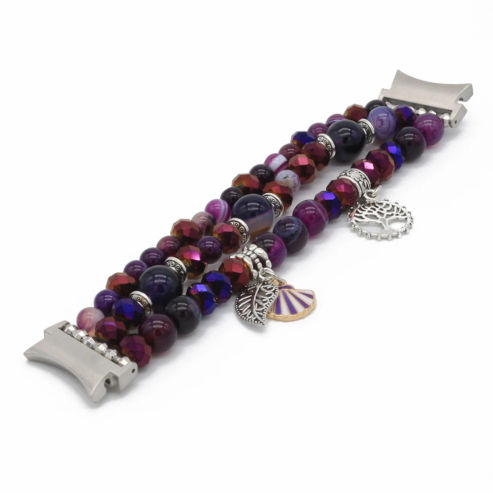 Elastic Beaded Strap Bracelet for Samsung Galaxy Watch 4 40mm 44mm/ Watch4 Classic Bands Women Handmade Replacement Watchbands