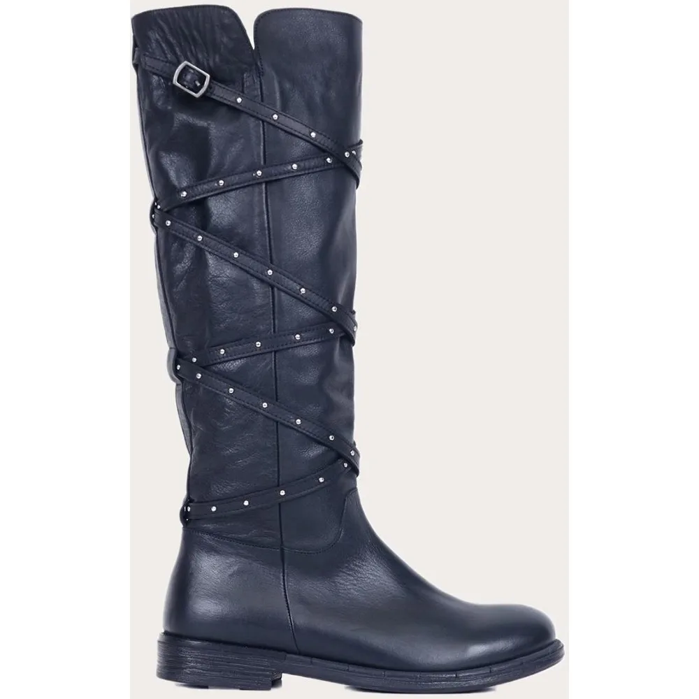 

Dorlie Leather Black Women 'S High-Heeled Boots