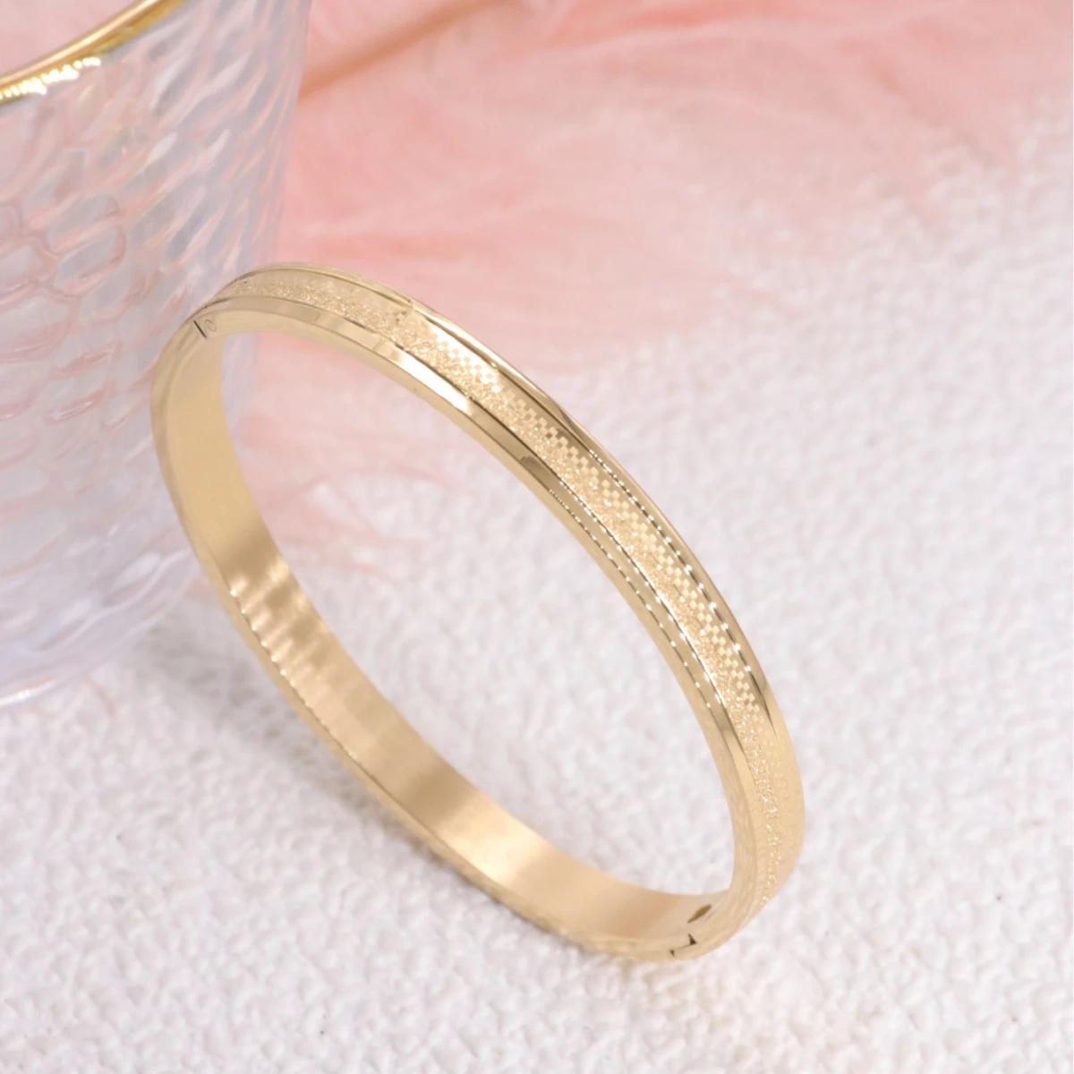 

Женский браслет из титановой стали матовое золото премиум-класса классический ретро дизайн сочетающиеся украшения