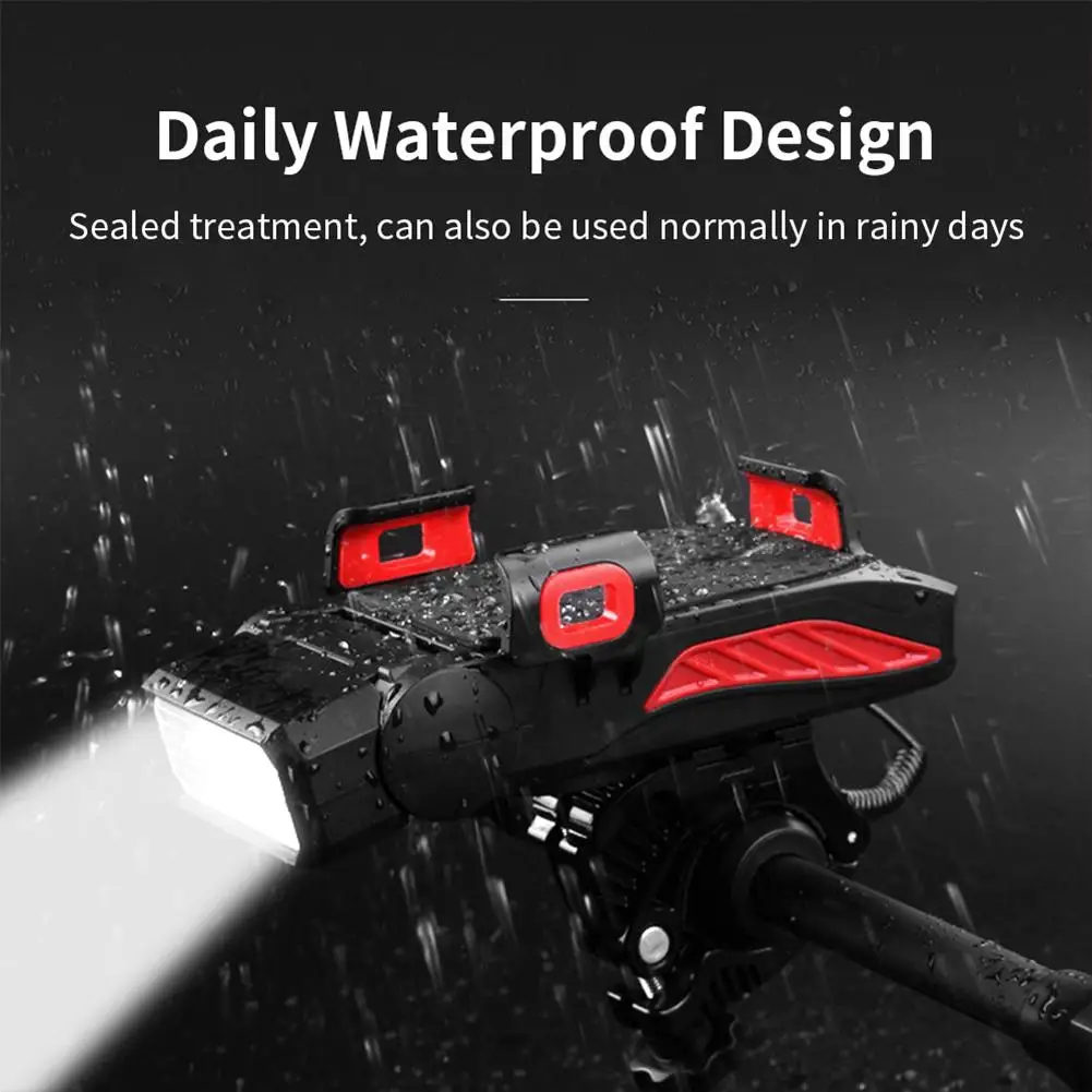 4 in 1 mobile phone holder headlight horn convenient portable bicycle usb charging light bicycle accessories free global shipping