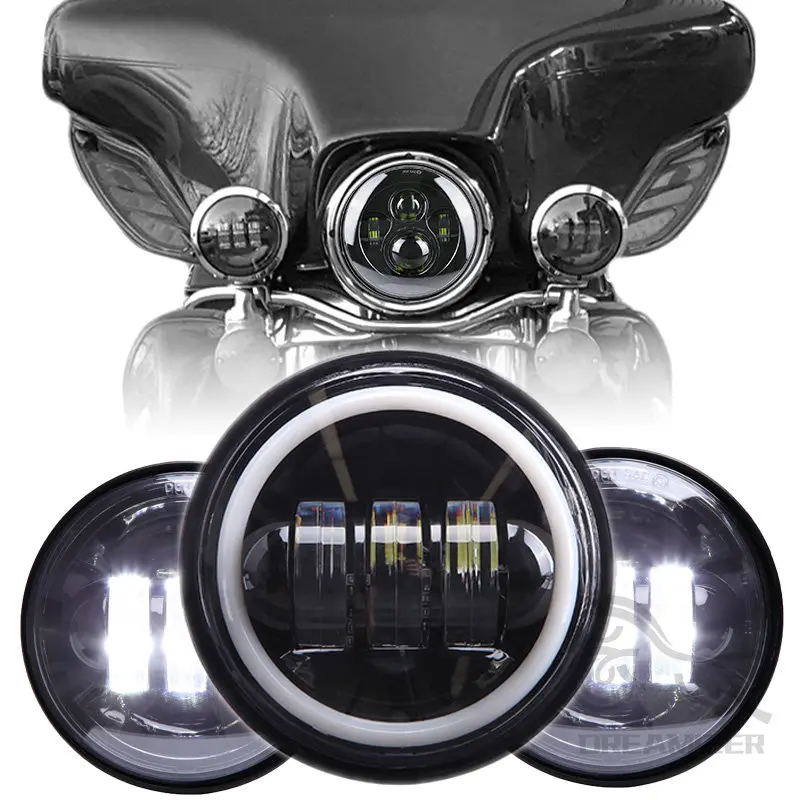 

2 PCS 4.5 Inch Motorcycle Led Fog Light DRL 30W Waterproof 4 1/2 Auxiliary Passing Lamp For Motorcycles Harley Fog Lamp