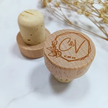 Personalized Wine Bottle Stopper Wooden Cork Stopper Bulk Wine Cork Gifts For Wedding Guests Wedding Decoration Party Favors