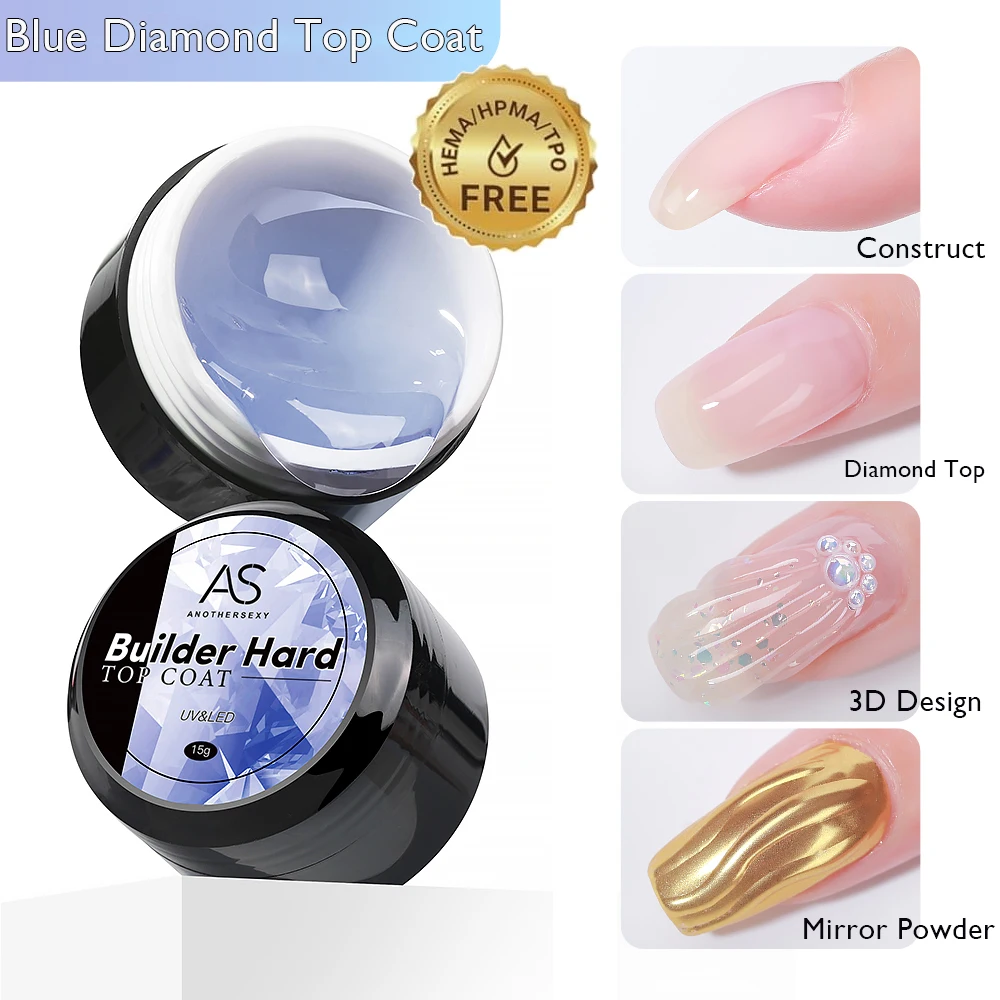 Фото Tpo Free 15 г Diamond Top Coat для гель-лака для ногтей Длительное усиление УФ-гель-лак для замачивания Блестящий гель для дизайна ногтей №1