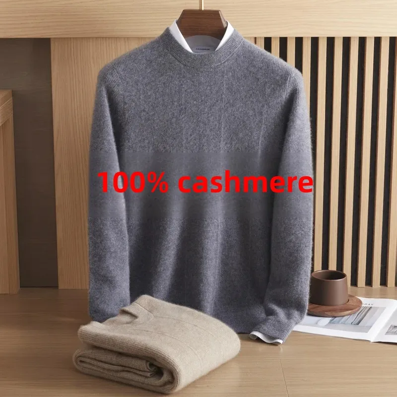 Осень/зима новый мужской 100% чистый горный овечий свитер утолщенный пуловер с