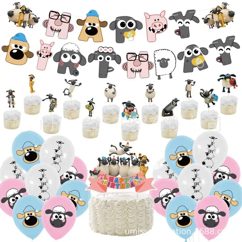 

Новинка Шон овца из мультфильма украшение для дня рождения воздушный шар торт вставка «сделай сам» праздничная атмосфера комната Детский с...