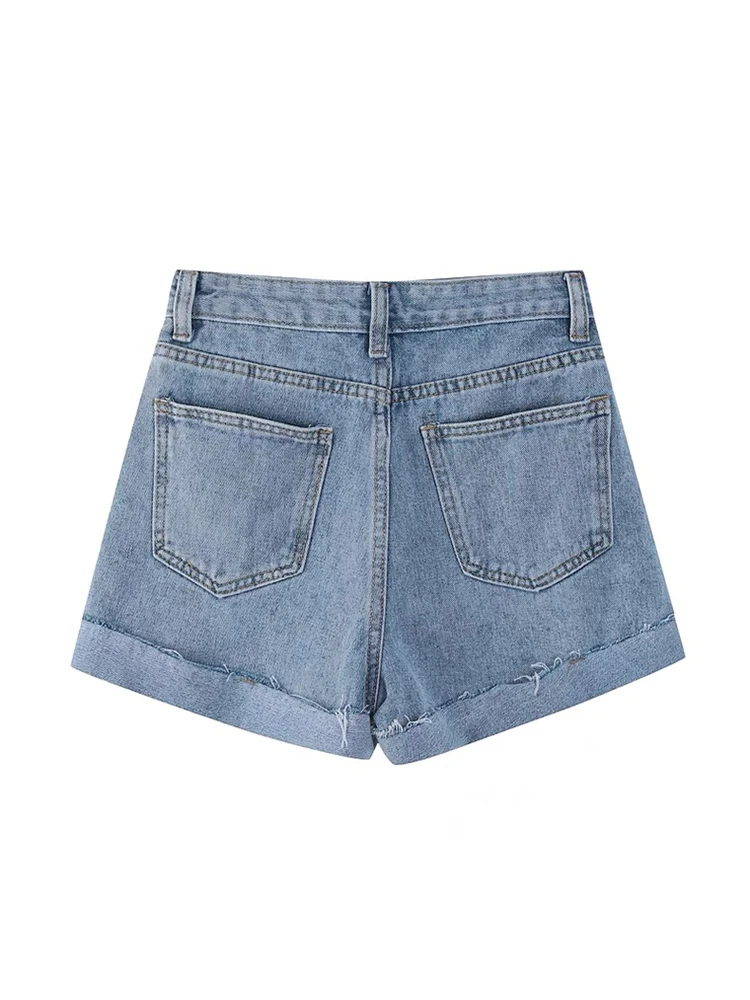 Шорты женские джинсовые с завышенной талией классические повседневные Модные