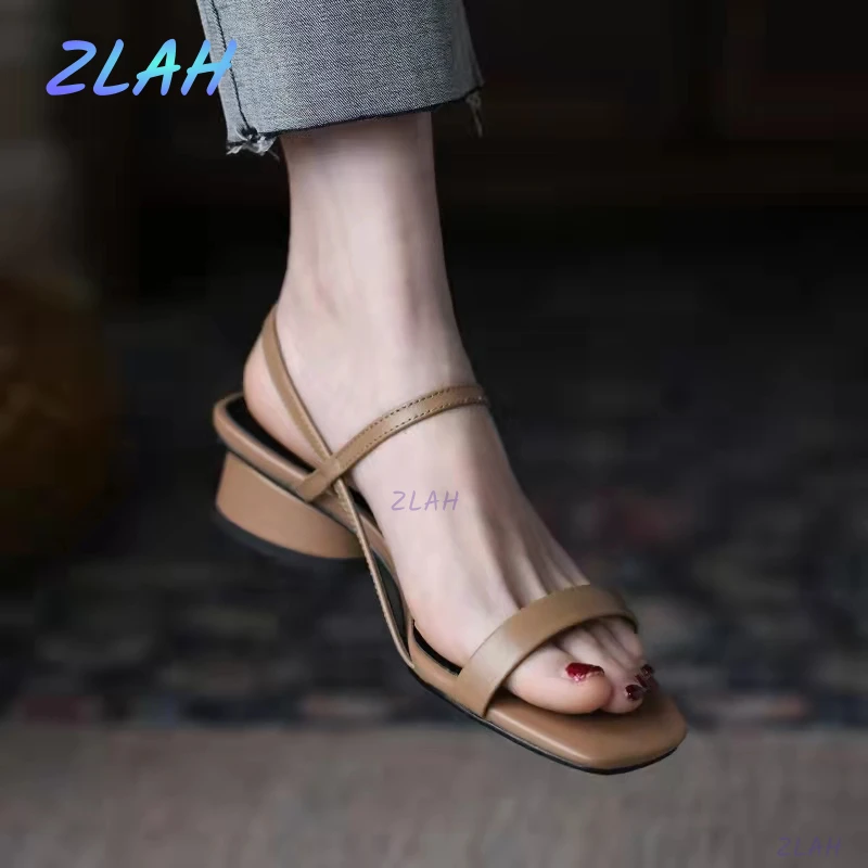 

Women's Sandals Ladies Casual Sandals Zlah Summer New Square Heel Roman Sandals Outdoor Open Toe Comfortable Women's Shoes