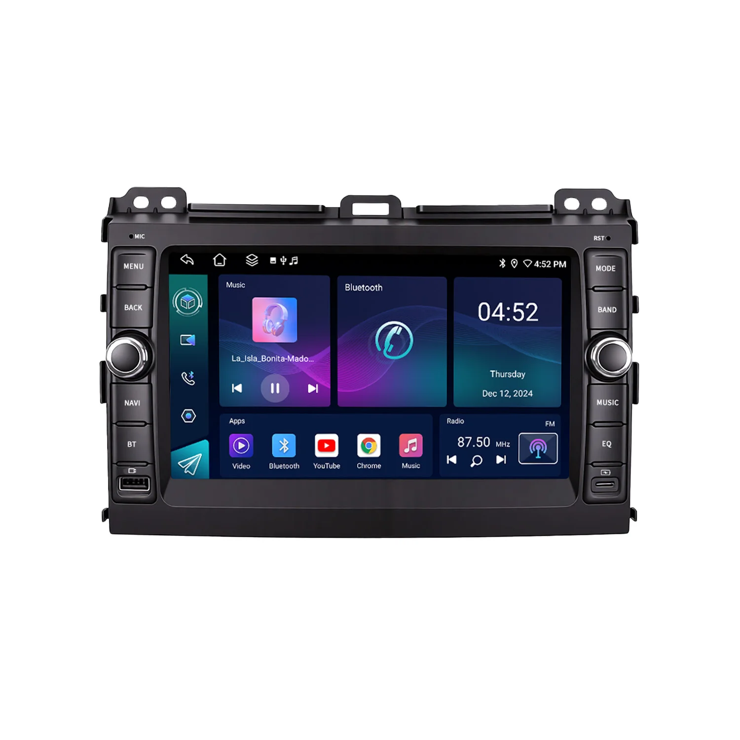 Фото 8-дюймовая автомобильная магнитола Android Type-C для Toyota Dominance 2002-2009 с беспроводным CarPlay, Android Auto, GPS-навигацией, Bluetooth и управлением с руля №2