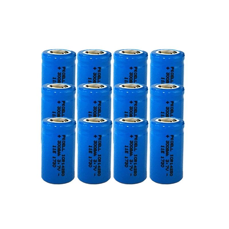 

12 шт., литий-ионные перезаряжаемые батарейки PKCELL 1/2 AA, ICR14250, 300 мАч, 3,7 в