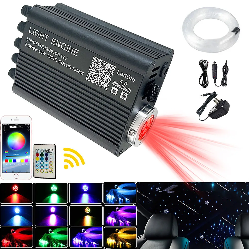 Комплект потолочных светильников RGBW из оптоволокна 16 Вт 100-500 шт. мерцающие