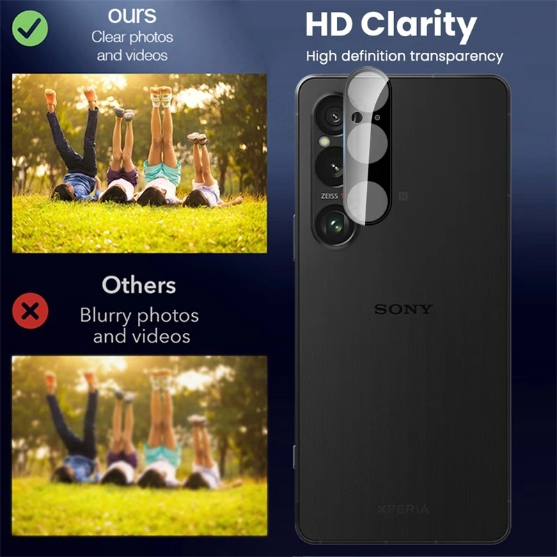 Для Sony Xperia 1 VI 5G Case 3 шт 3D изогнутая Защита объектива камеры закаленное стекло Xperia1VI