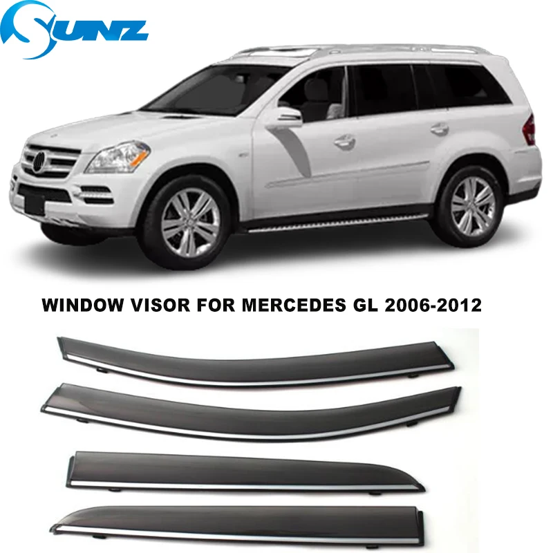 

Side Window Visors For Mercedes GL X164 GL450 2006 2007 2008 2009 2010 2011 2012 Weather Shields Sun Rain Guard Deflectors SUNZ