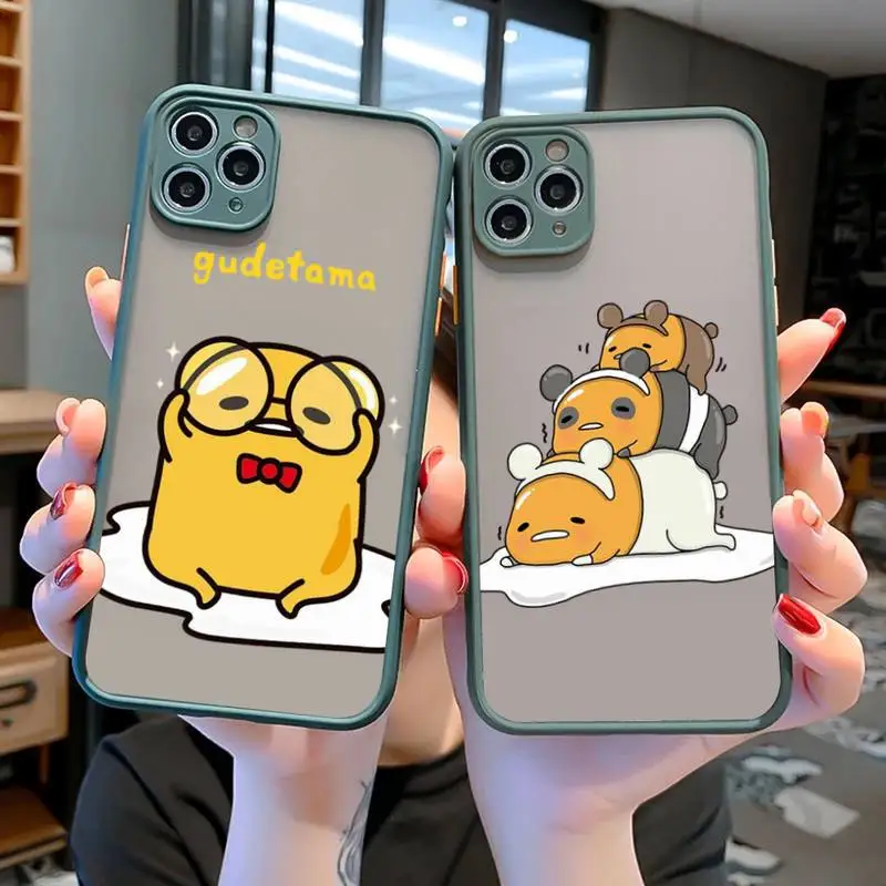 Матовый Силиконовый чехол BANDAI Gudetama для iPhone 11 12 13 Mini Pro Max 8 7 Plus X XR XS MAX |