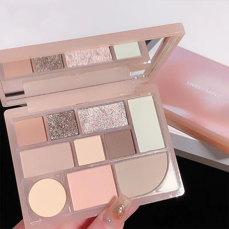 

10-color Eye Shadow Tray Girls Eye Palette Highlights Lying Silkworm Repair Capacity Blush Eye Shadow Brightens Eye Shadow New
