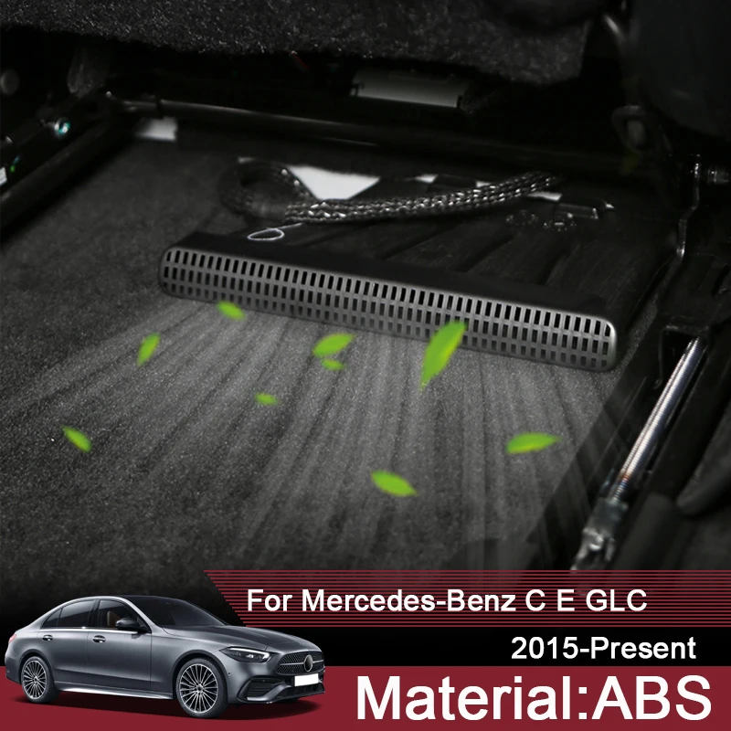 

2PCS For Mercedes-Benz C E GLC-Class 2015-Present Car Air Outlet Under Seat Cover Frame Protective Sticker Auto Accessories