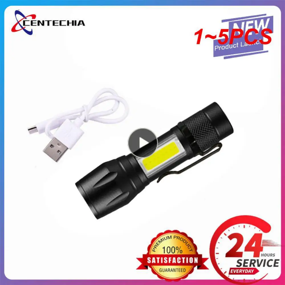 

Мини-светодиодный фонарик с фокусом и встроенной батареей, 1 ~ 5 шт.