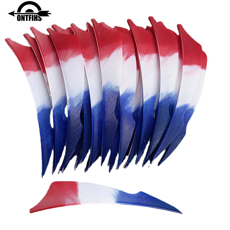 36 шт. 4-дюймовые стрелы для стрельбы из индейки красные белые синие градиентные