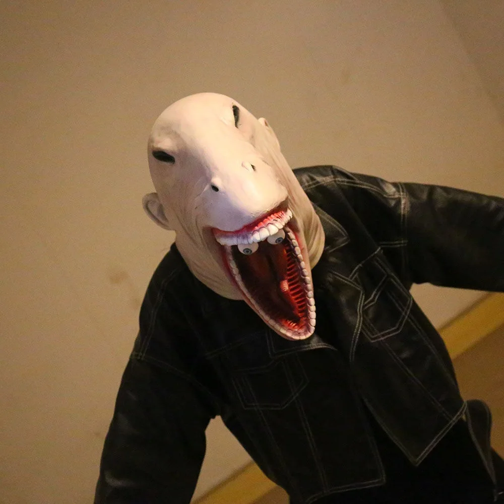 

Страшная маска bigmouth, головной убор, Хэллоуин, дом с приведениями, сценарий, маска для убийства, реквизит, макияж Вечерние