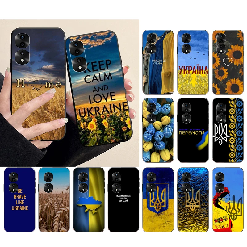 

Ukraine UA Flag Sunflower Phone Case for Huawei Honor X9 X8 X7 X6 70 50 60 Pro 10X 20 Lite 8A 8S 8X 9X 9A 9S 10i Funda