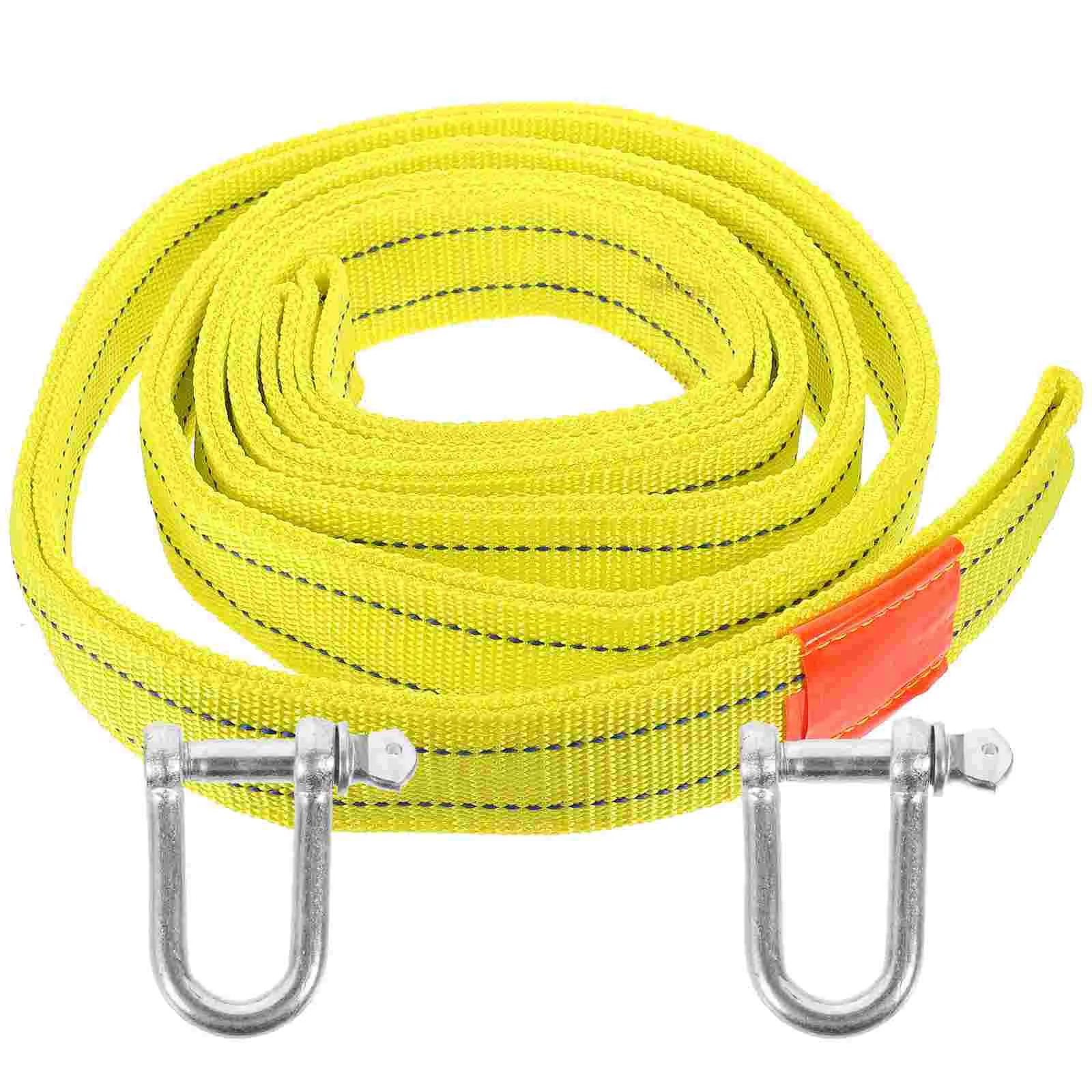 

5m 5 Ton Heavy Duty Tow Strap Car Trailer Towing Rope Strap Cable with Hooks Emergency Vehicle Tool Yellow Glass