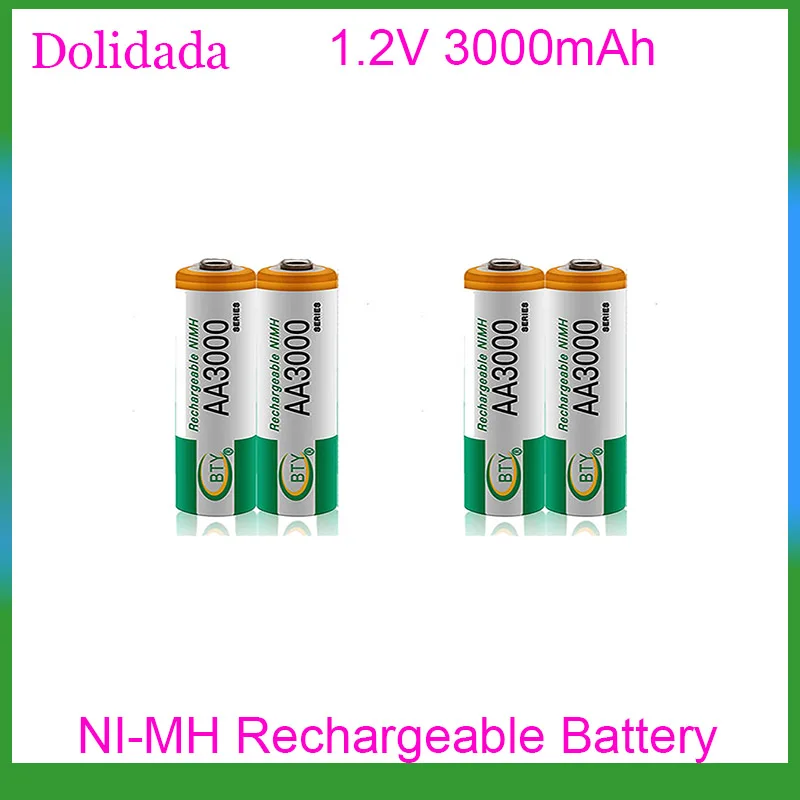 

AA 1.2 V 3000mAh NI-MH Rechargeable Battery for Game Consoles Flashlights Remote Controls Toys MP3/MP4 Players Electric Shavers