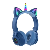 rgb unicorn kids wireless headphones with miccontrol rgb light girls music stereo earphone mobile phone childrens headset