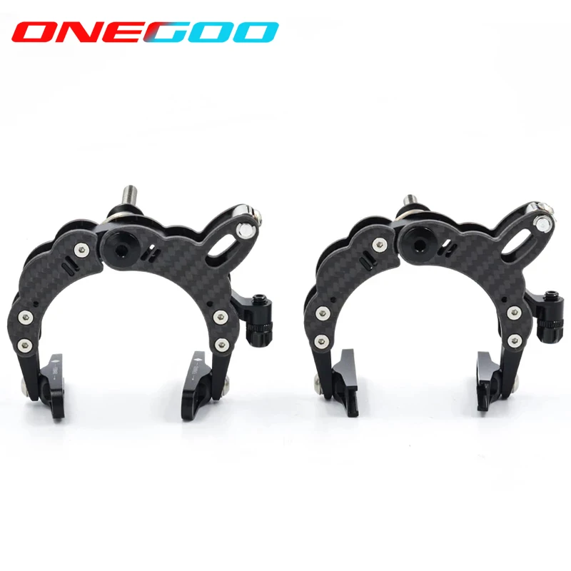 

ONEGOO 1 Pair Carbon Fiber Pull Brake Caliper for Brompton Road Folding Bicycle C Brake Dual-Pivot C Caliper Brake with Pad