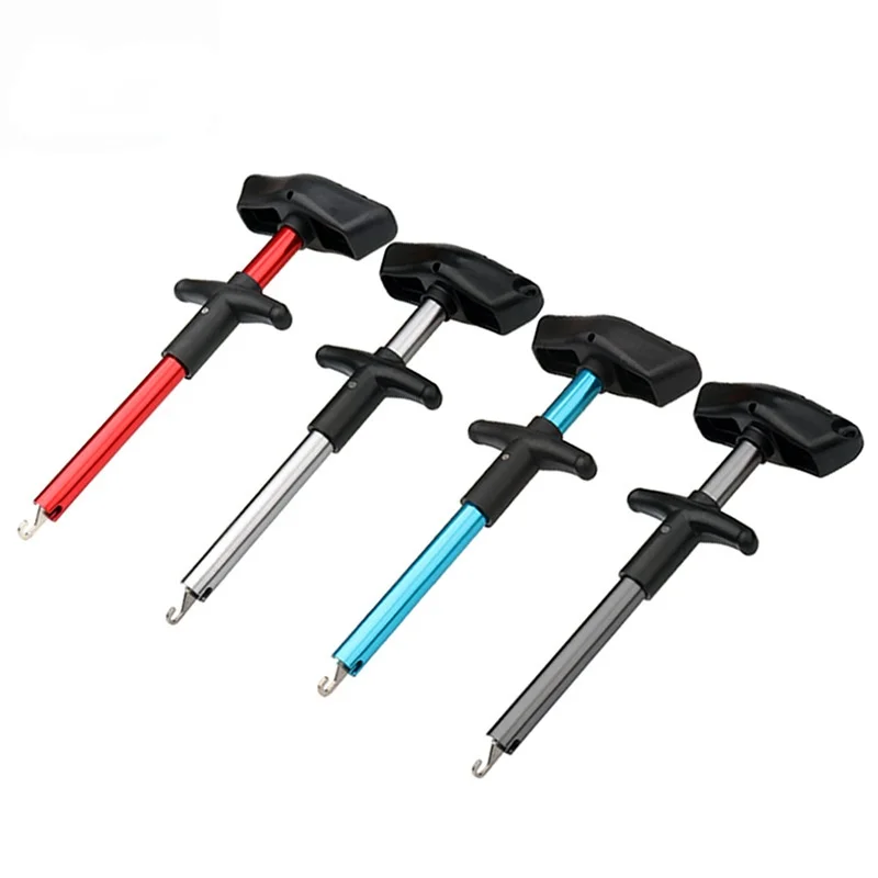

Portable Fishing Hook Remover 17cm Aluminum Hook Disgorger With Spring Rope 5 Colors Available Fishing Gear Accessories