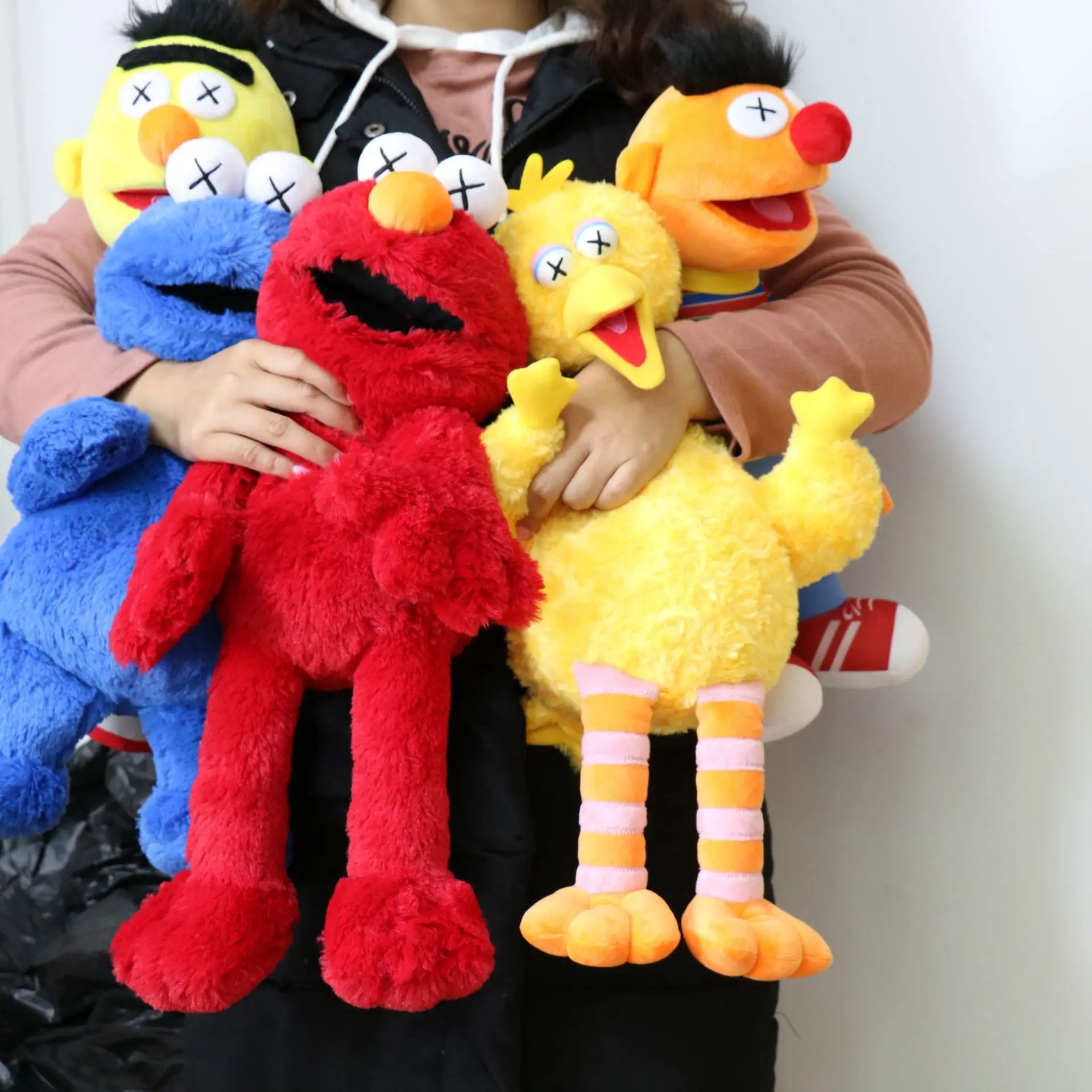 

Hot Cartoon Sesame Street Stuffed Toys Elmo Cookie Monster Grover Zoe Ernie Big Bird Oscar Plush Doll Toy For Kids Birthday Gift