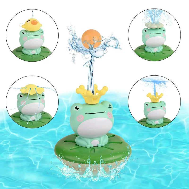 

Fountain Baby Bath Toys 5 Modes Spray Water Rotating Frog Bathtub Pool Floating Automatic Sprinkler Toys Gift for Kids Toddlers