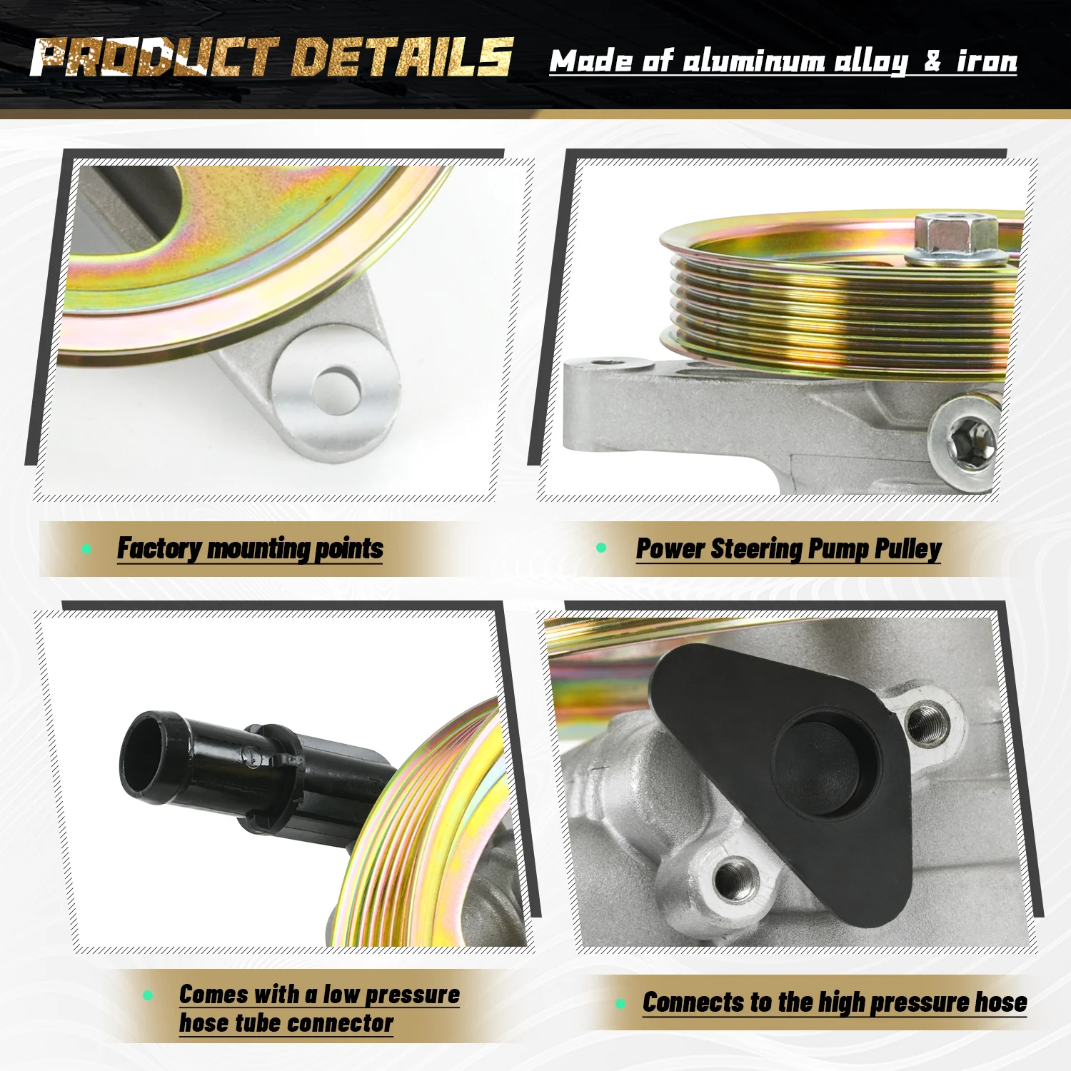 Насос гидроусилителя руля со шкивом для HONDA ODYSSEY 2005-2010 PILOT 2005-2008 21-5442 56110-PVJ-A01 56110-RGL-A03