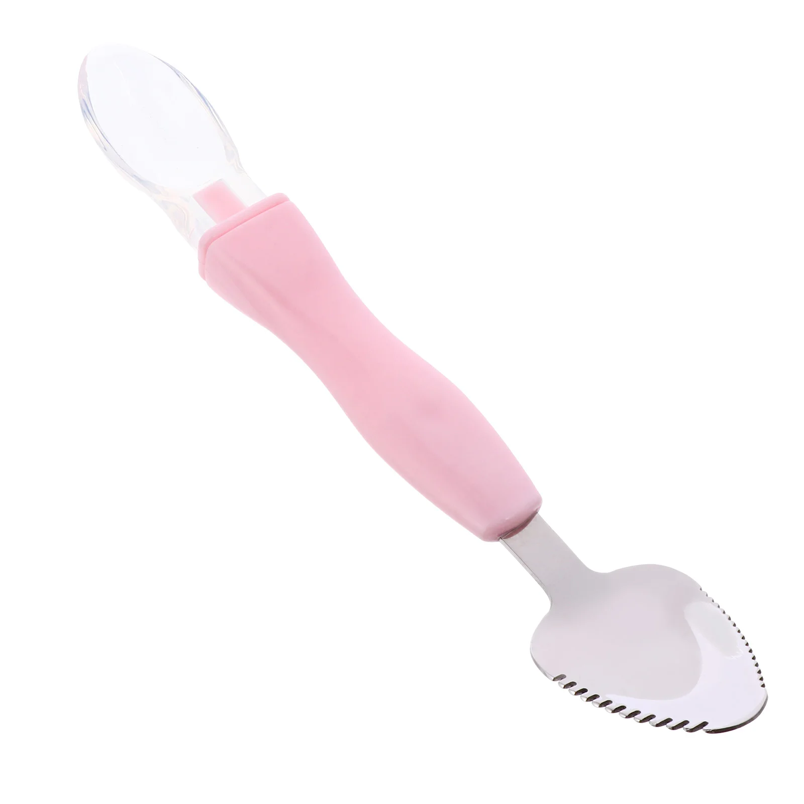 

Food Supplement Spoon Scraper Dessert Stainless Spatula Fruit Spoons Apple Mud Scraping Silica Gel Baby Silicone